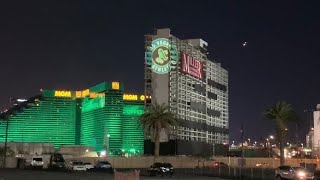 LAS VEGAS ATHLETICS LOGO ADORNS THE TROPICANA CASINO TOWERS [upl. by Klemperer344]