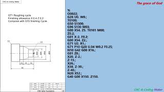 CNC lathe coding 22  G71 G70 [upl. by Ynez]