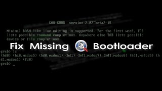 Repair missing bootloader  BootRepair Disk  GRUB Bootloader fix  BOOTMGR missing  NTLDR missing [upl. by Yorick]