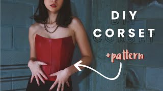 DIY CorsetBustier  PATTERN  How to Sew a Leather Corset  Draping Patterning amp Sewing Tutorial [upl. by Viviana]