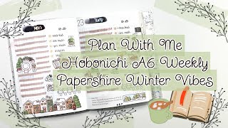 Plan With Me  Hobonichi A6 Weekly  Papershire Winter Vibes [upl. by Aramit]