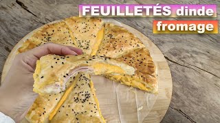 Feuilletés dindefromage express 🤤pour entré buffet تركيا المبشورة  عجين الفطير بالجبن [upl. by Bilski]