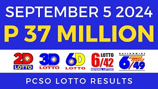 Lotto Result Today 9pm September 5 2024  PCSO Complete [upl. by Htirehc597]