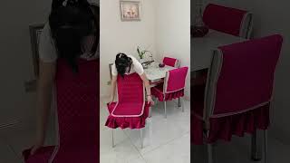 Part 45 chair package chair mat tablecloth dining table and chair cover one piece chair sub cover [upl. by Ahsienor]