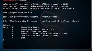 Mirroring websites on Kali Linux using HTTrack tool [upl. by Oswin]