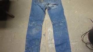 Rip and Destroy Old Levis Jeans 003 [upl. by Ayian]