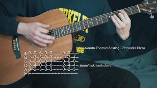 How To Play Naruto Themed Sexting  Panuccis Pizza  Guitar Tabs [upl. by Cirted671]