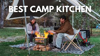 Relaxing couple camping with new Korean camping gear  Snow Peak IGT TTA Camping Kitchen ASMR [upl. by Winters]