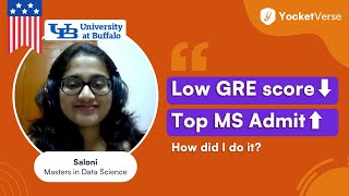 MS in Data Science at SUNY Buffalo with Low GRE Score  MS in US  Yocket Premium Review [upl. by Sternlight]