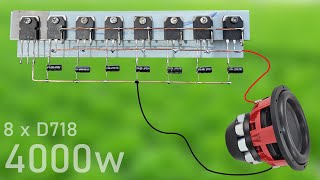 DIY Powerful Ultra Bass Amplifier 8 Transistor D718  No IC  Simple circuit [upl. by Rosabel]