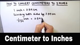 How to Convert Centimeters to Inches  Centimeter to Inches Conversion  Cm to Inch [upl. by Ayela428]