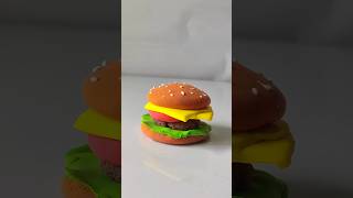 DIY cutest burger 😍🍔  DIY super clay How to make burger with clay clay clayart art shorts [upl. by Eikciv]