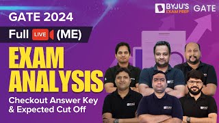 GATE 2024 Exam Analysis  Mechanical Engineering  Detailed Solution amp Cut Off  BYJUS GATE [upl. by Nehemiah]