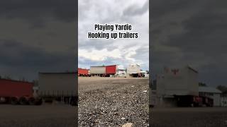 Hooking up a 4 trailer roadtrain truck trucklife truckinglife otr australia outback shorts [upl. by Bouldon]