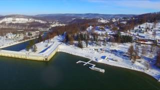 Bieszczady zimą  Ustrzyki Dolne  Jezioro Solińskie from drone [upl. by Sparhawk356]