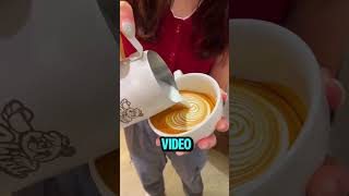 Questa ragazza è la regina dei cappuccini Guarda cosa riesce a fare 😱☕shorts virale perte [upl. by Lajet]