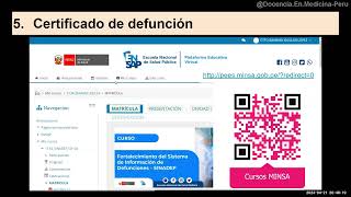 6 Certificado de defunción  ¿Cómo llenarlo SINADEF MINSA certificado medicina [upl. by Stacia]