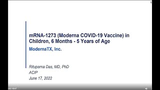 June 17 2022 ACIP Meeting  COVID19 vaccine mRNA1273 [upl. by Trebuh442]