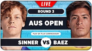 SINNER vs BAEZ • Australian Open 2024 • LIVE Tennis PlaybyPlay Stream [upl. by Sulokcin]