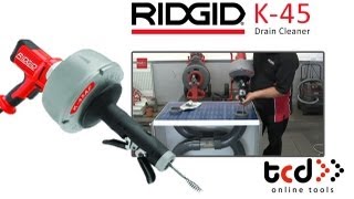 RIDGID K45 Drain Cleaning Machine 36033  Autofeed [upl. by Nivla]