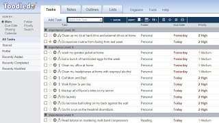 Demo of toodledo todo list task manager for Getting Things Done GTD [upl. by Moguel423]