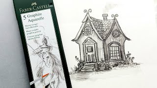 quotPaintingquot a Whimsical House with WaterSoluble Graphite pencils [upl. by Kaz]