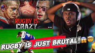 🔥😱😱REACTING TO RUGBY MOST BRUTAL HITSSKILLSTACKLES🔥😱 [upl. by Eki]