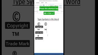 How to type Copyright symbol in ms word  trade mark symbol  Symbols in ms word [upl. by Nennarb]