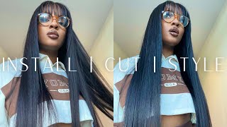 TalkThrough Install Cut amp Styling of 30 Inch Brazilian Straight Hair 🤎  Ft CurlyMe Hair [upl. by Eetnuahs178]