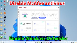 How to turn off mcafee antivirus and turn on windows defender [upl. by Eenal319]