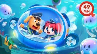 Police Officers Meet Jellyfish  Safety Tips  Cartoons for Kids  Sheriff Labrador [upl. by Lewanna302]