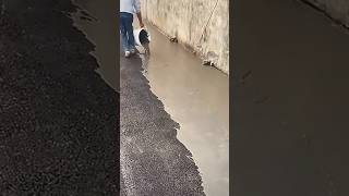 The process of coating asphalt with polyurethane waterrepellent paint [upl. by Clarke531]