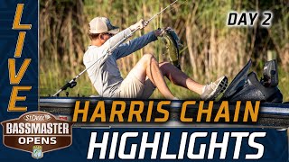 Highlights Day 2 action at Harris Chain of Lakes Bassmaster Open [upl. by Eberto]