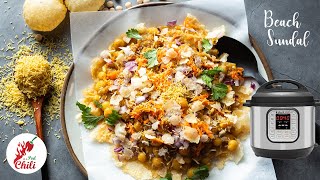 Instant pot Madras Beach Sundal recipe  Yellow Peas Masala chat  Indian Chaat recipe  ASMR [upl. by Strickland]