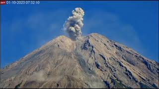 Semeru volcano eruption Indonesia October 1 2023 [upl. by Ydnat]