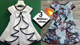 Beautiful top with flounce for kids cutting and stitching tutorial [upl. by Tigram406]