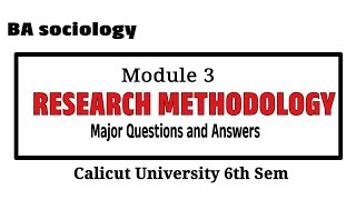 research methodologymodule3sixth semesterCalicut University [upl. by Submuloc281]