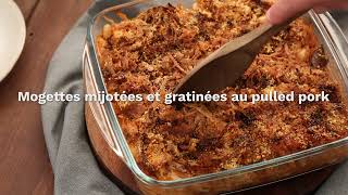 Recette Mogettes mijotées et gratinées au pulled pork [upl. by Zeuqirdor]