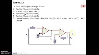 Exercices Amplificateurs Opérationnels Régime linéaire [upl. by Sesylu709]