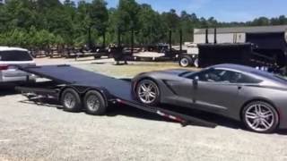 Using A Kaufman full tilt car hauler to Load A 2016 Corvette [upl. by Santini746]