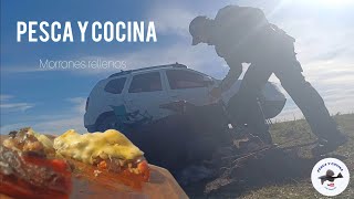 Pesca y cocina □Morrones rellenos □Campfire □Fishing and cooking □Stuffed pepper [upl. by Lenahtan764]