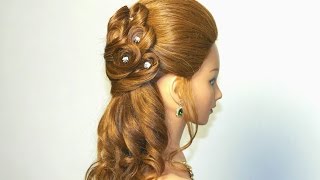 Bridal hairstyle for long hair with curls [upl. by Eetnahc]