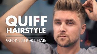 Mens Quiff Hairstyle  Short Hair [upl. by Pruter]