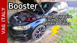 Booster per far ripartire lauto con la batteria scarica come si usa [upl. by Cronin]