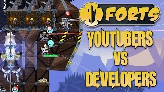 Forts Multiplayer 2v2 Gameplay YouTubers Vs Developers On Edge [upl. by Ainala]