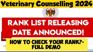 TANUVAS Counselling 2024Ranklist Date UpdateHow to check the veterinary Counselling rank list 2024 [upl. by Bea383]