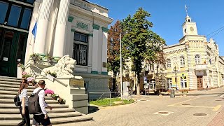 Walking tour along the central street of Chisinau Moldova 4K Life in Moldova Moldavian people [upl. by Iruj4]