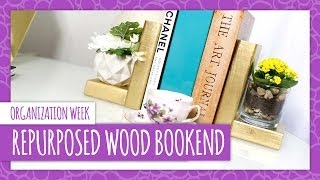 DIY Repurposed Wood Bookend  HGTV Handmade [upl. by Tigdirb]