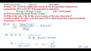 At 473 K equilibrium constant Kc​ for decomposition of phosphorus pentachloride PCl5​ is 83×103 [upl. by Ly364]