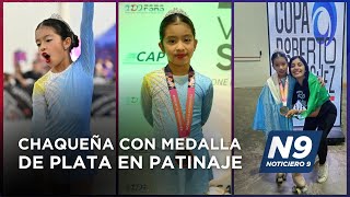 CHAQUEÑA CON MEDALLA DE PLATA EN PATINAJE  NOTICIERO 9 [upl. by Starbuck967]